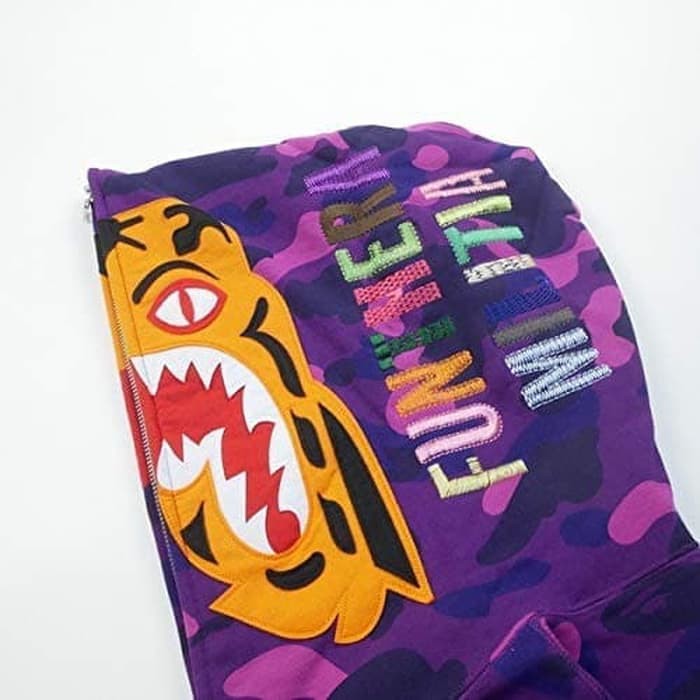 Bape Color Camo Tiger Full Zip Hoodie - 100% Original A Bathing Ape - L