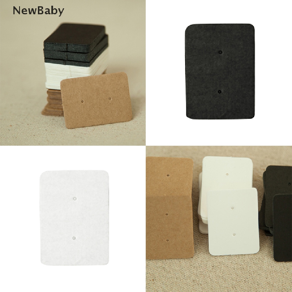 Newbaby 50 Pcs Kertas Kraft Gantung Holder Anting Tusuk Untuk Display