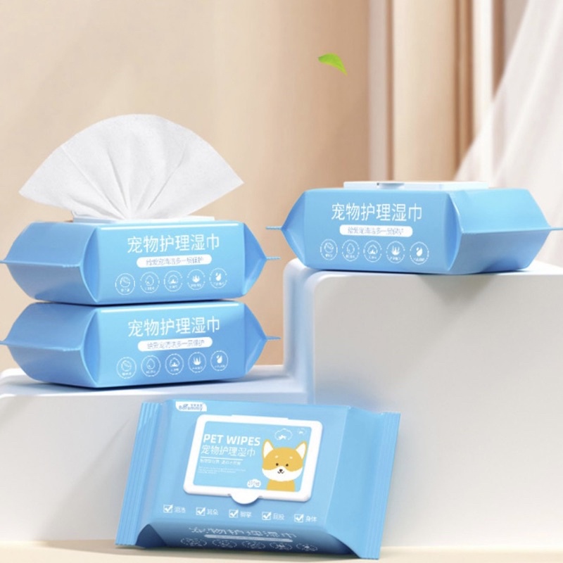 Pet Soft Pet Wipes 100pcs/ Tissue Basah Hewan Anjing Kucing | Pet Wipes Tisu Basah Kucing Anjing Grooming Hewan Murah Handuk Tissue Tissu Wipe Perawatan