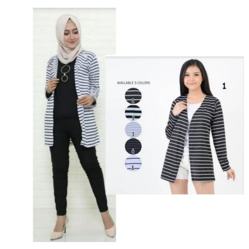 KARDIGAN JUMBO MOTIF STRIP GARIS