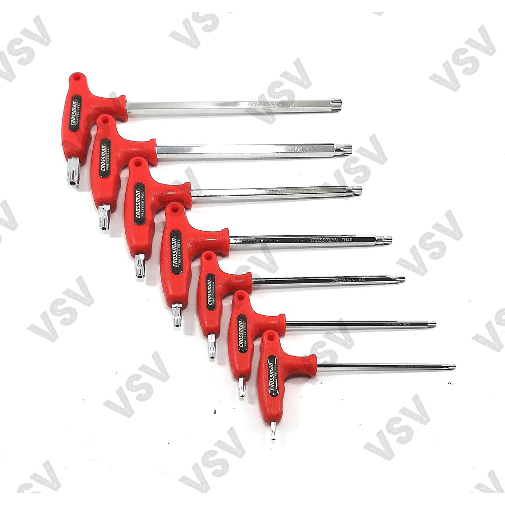 Gestar Kunci L bintang Set 7pc T-Handle Torx key set Kunci L Torx Gagang T