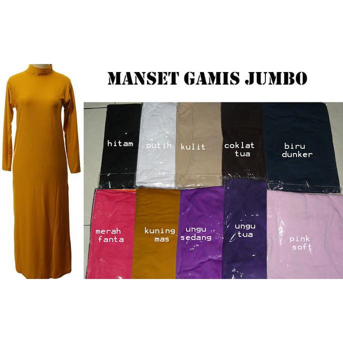 Model Baru Gamis Kaos / Baju Manset Gamis Kaos Ukuran Jumbo Terjangkau