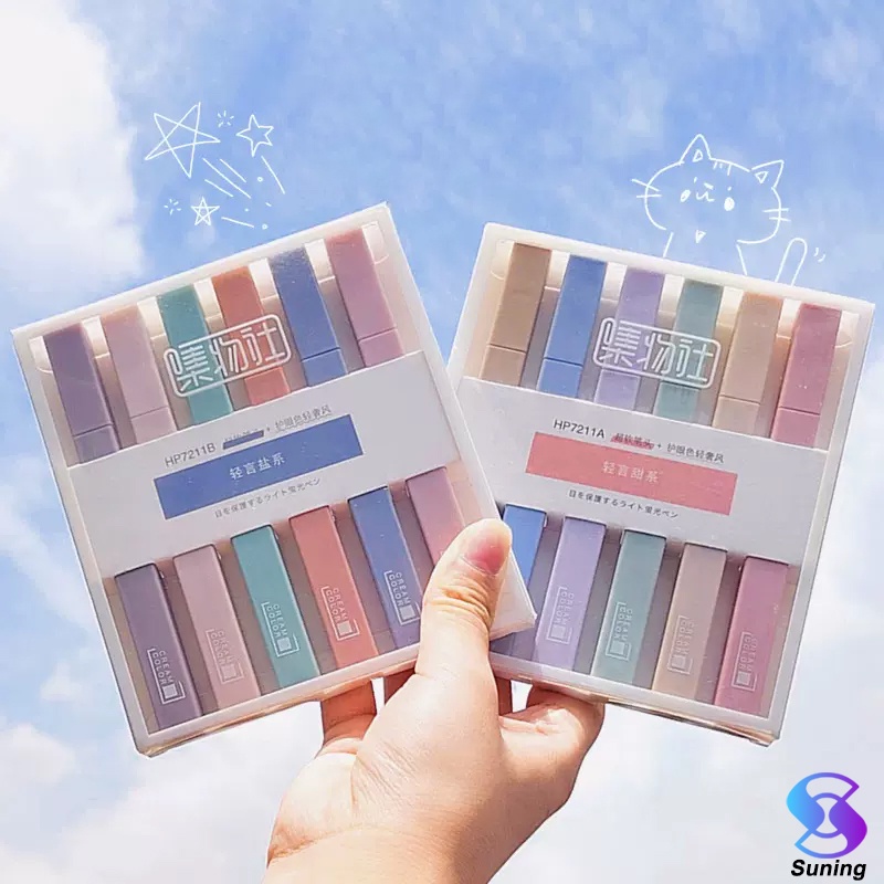 

Stabilo highlighter pastel marker Highlighter marker Morandi color & Macron pastel double tip 6 colors