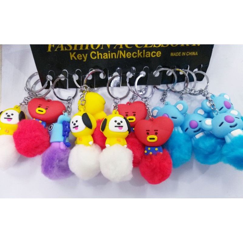 Gantungan Kunci BTS Pompom Tali Premium BT21 Satuan