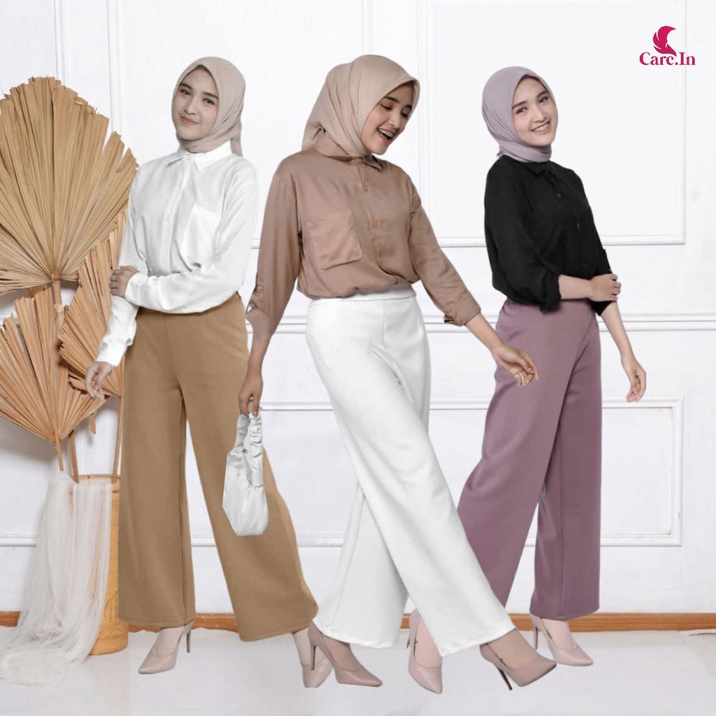 𝗖𝗮𝗿𝗲.𝗶𝗻 Kulot Scuba Highwaist | Celana Formal Kantor Wanita BASIC PREMIUM