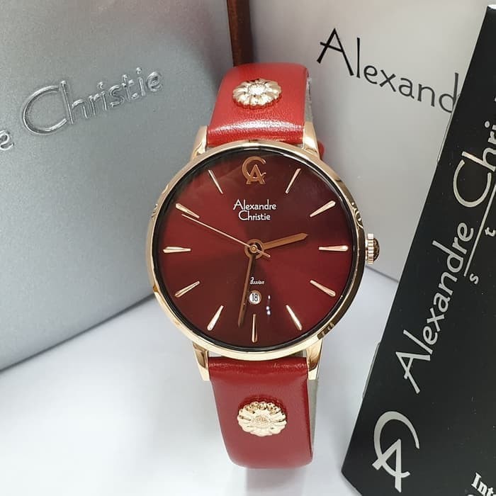 JAM TANGAN WANITA ALEXANDRE CHRISTIE AC 2776 LEATHER ORIGINAL GARANSI RESMI 1 TAHUN