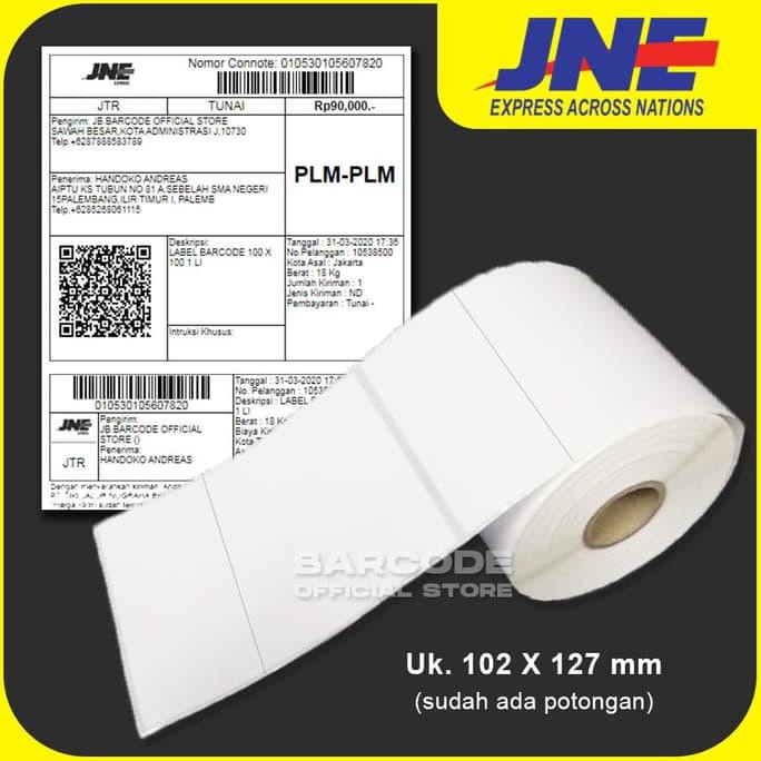 

Produk Unggulan] Label Sticker Jne 102 X 127 - Barcode Semicoat 102X127Mm Resi Jne