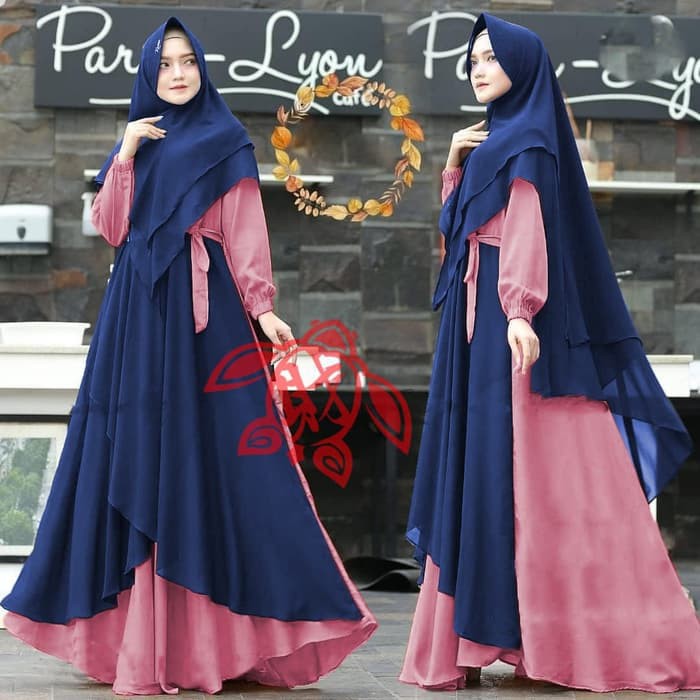 SYARI HUMAIRA NAVYDUS [Gamis 0129] SDV Baju Gamis Wanita Terbaru