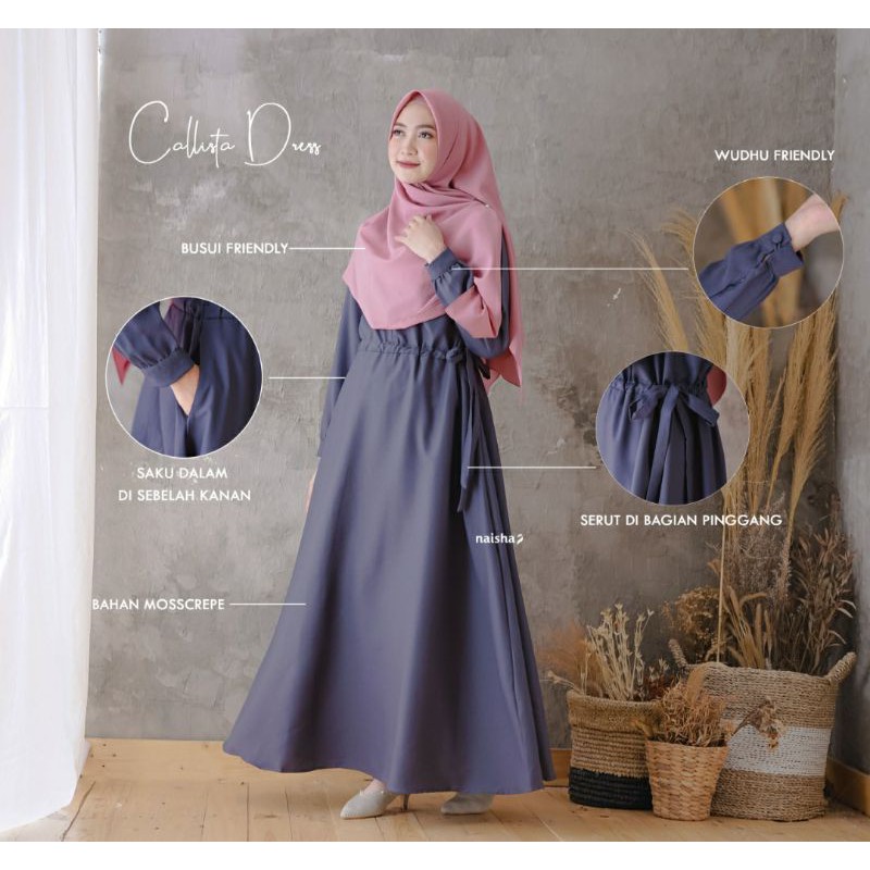 NAISHA - CALISTA DRESS / Gamis Limited / Gamis Syari / Dress Syari