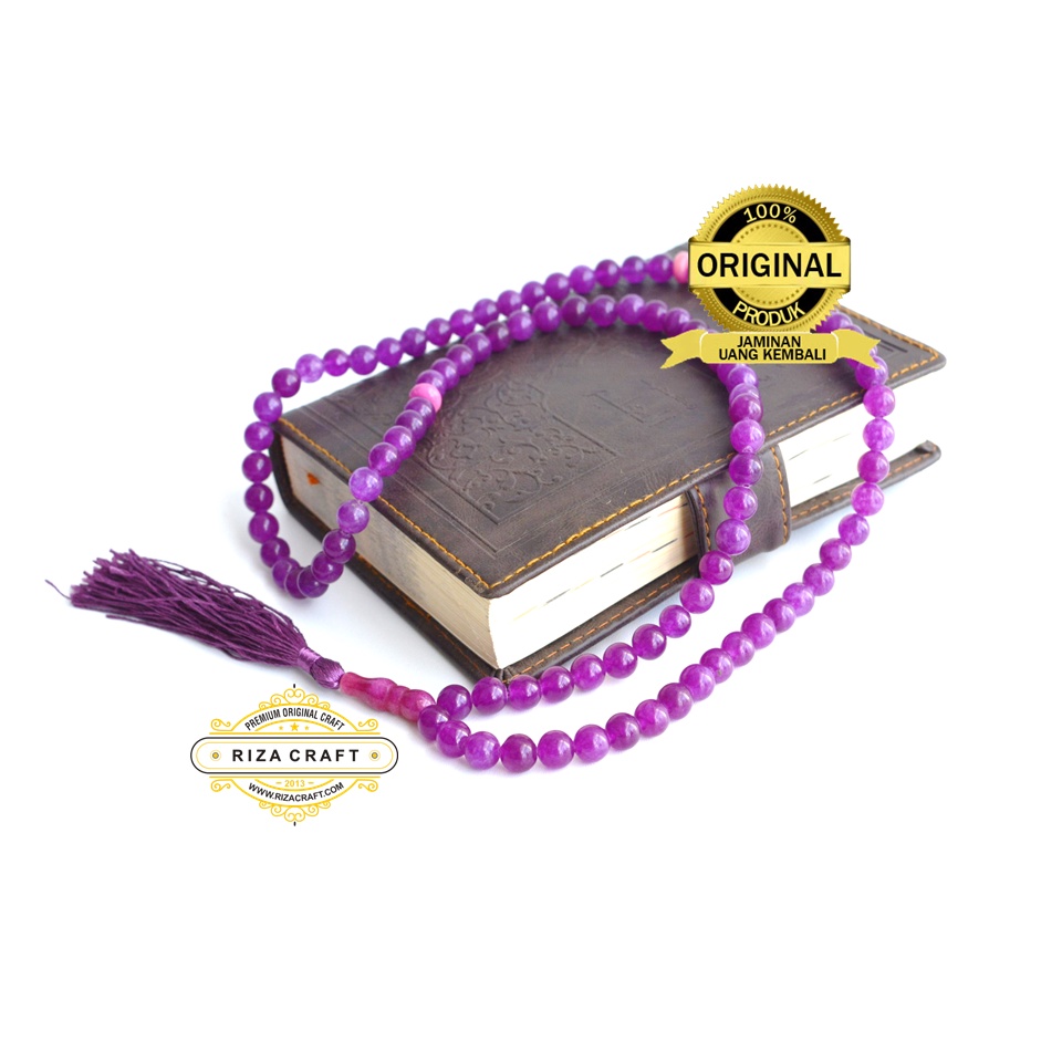 Tasbih dari Batu Kecubung Wulung Ungu Asli 99 Butir Original Natural Alam
