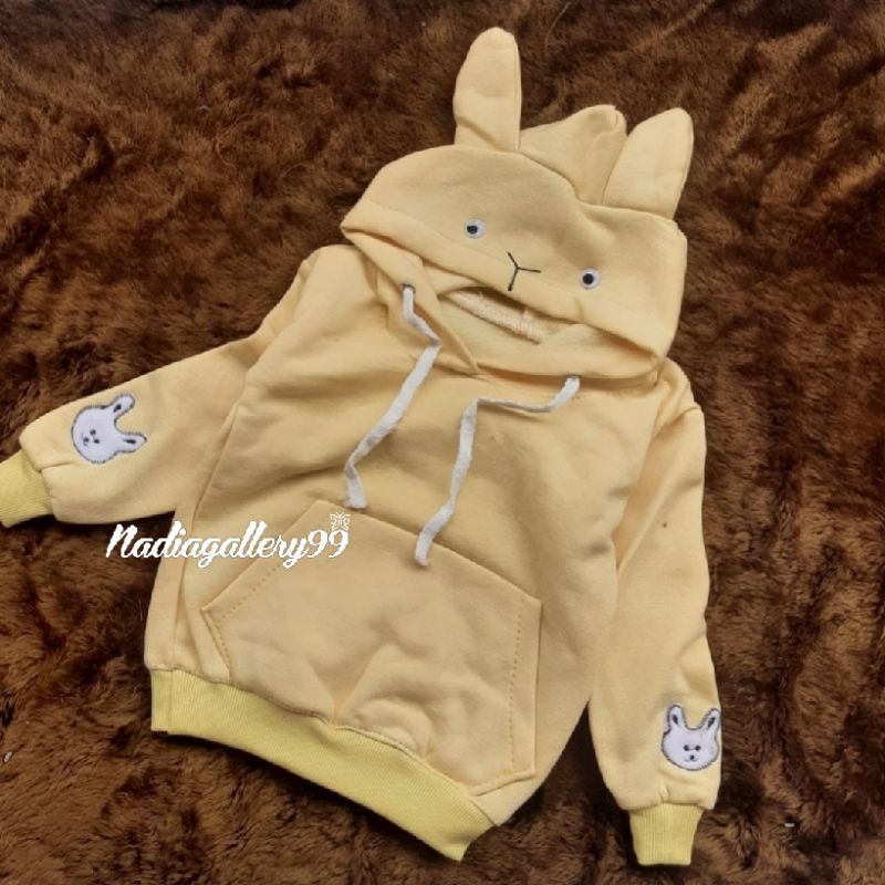 sweater hoodie rabbit 0-12 bulan