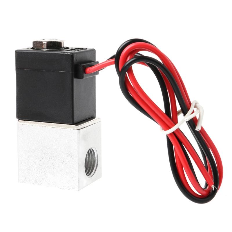 Jual SEL 1/4" DC 12V 2 Way Normally Closed Pneumatic Aluminum Electric ...