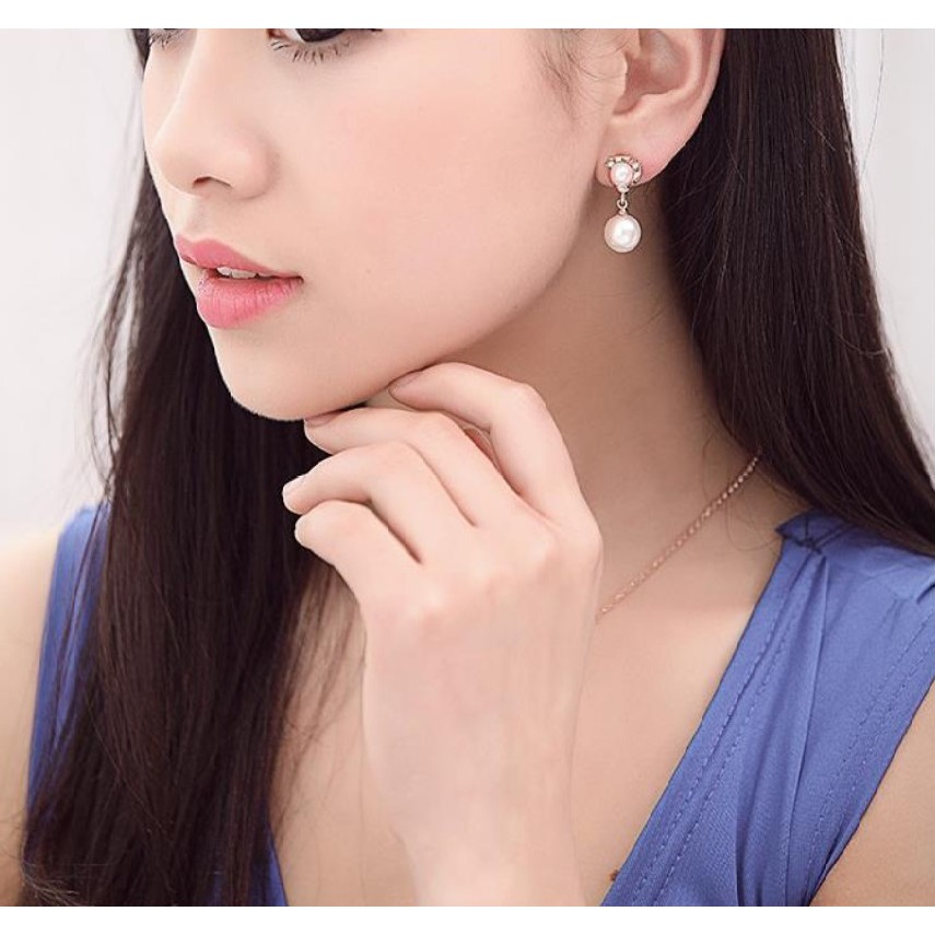 Anting Wanita Mutiara Gantung E38 BIG PEARL Women Stud Earrings Giwang Tusuk Cewe Korea Fashion