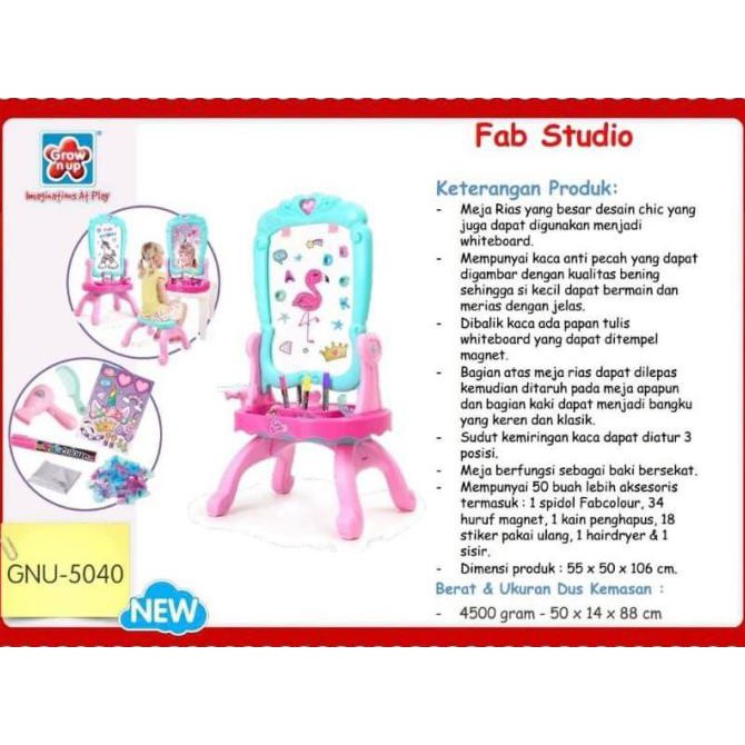 

New! Grow N Up Fabulous 3 In 1 Vanity Easel Papan Tulis Meja Rias Anak Terpercaya