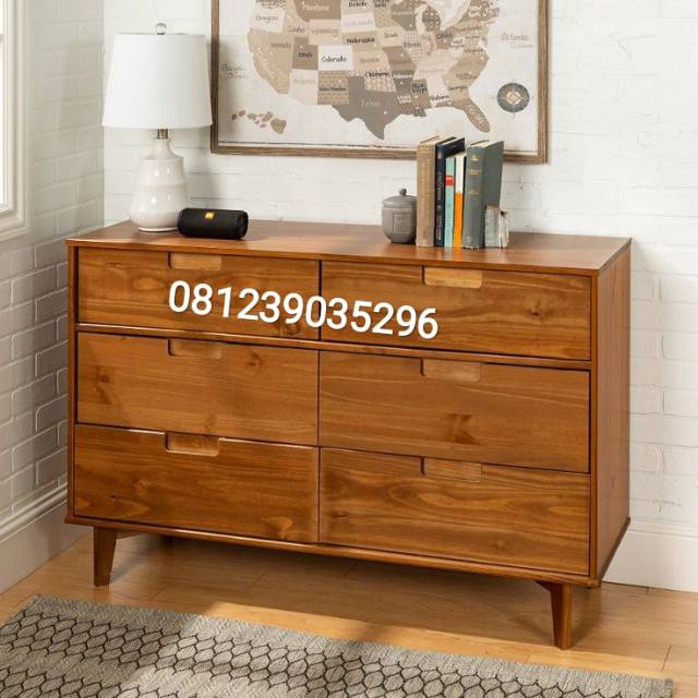 NAKAS MINIMALIS RETRO LACI 6 KAYU JATI JEPARA