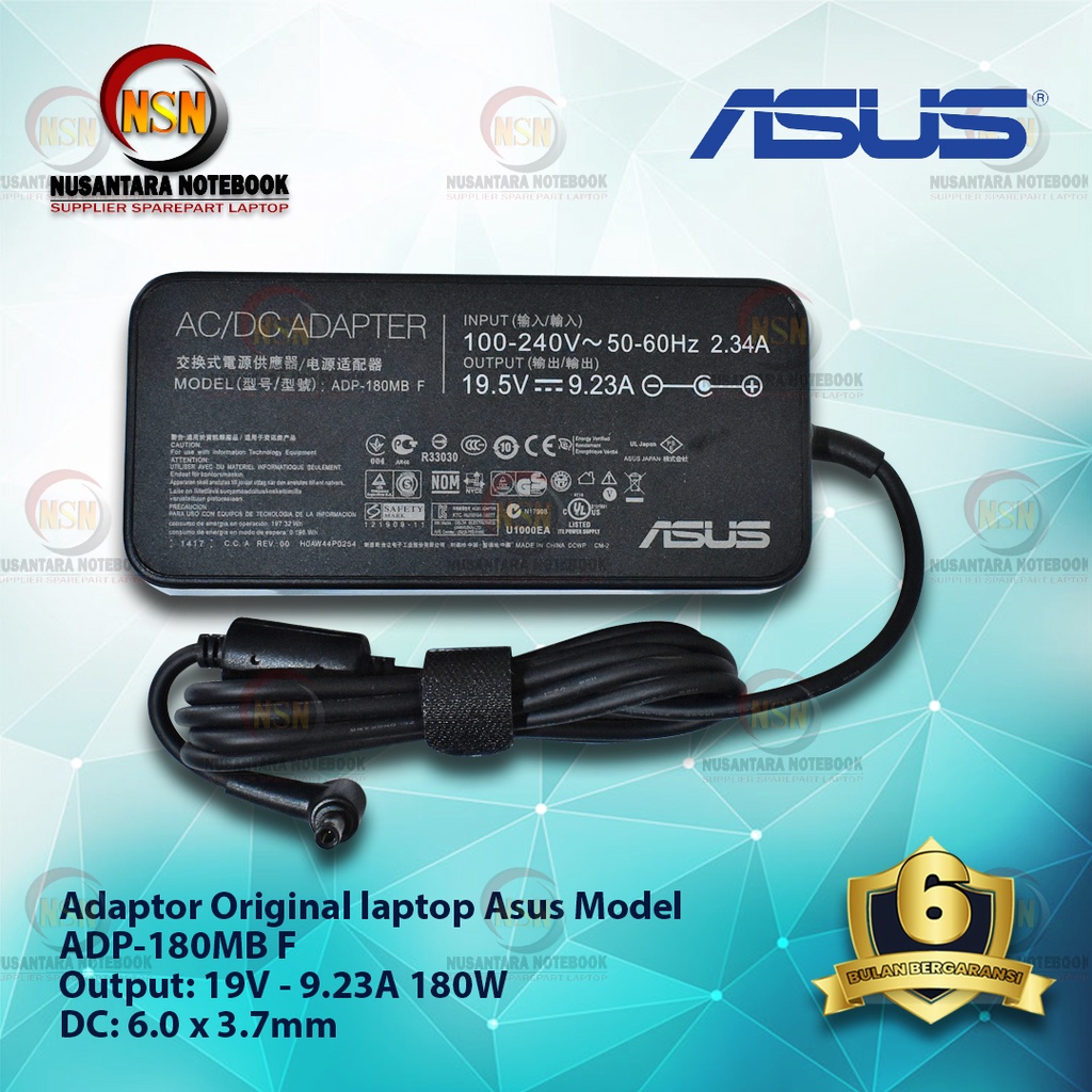 Adaptor Original ASUS 19V 9.23A 9.32A SOAP DC 6.0 x 3.7mm