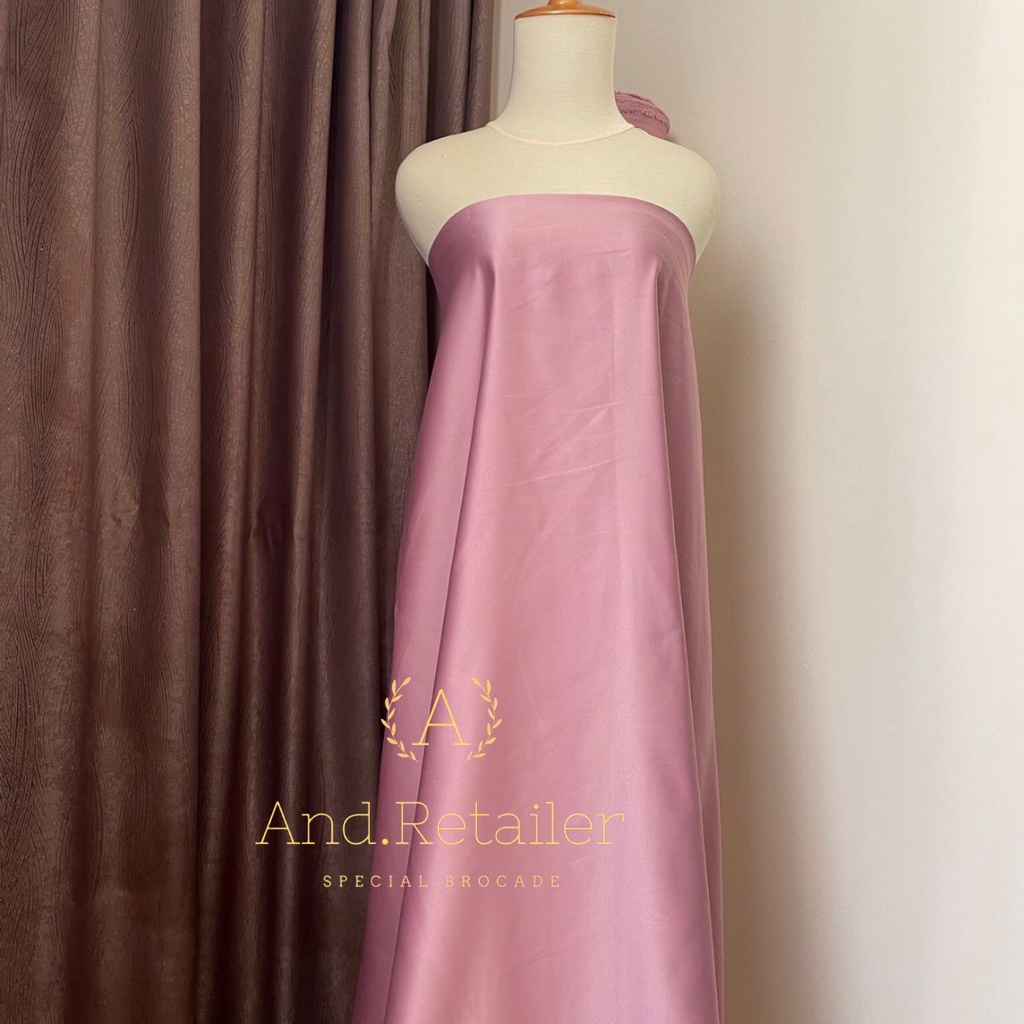 Satin Bridal Duchess Original Warna Rose Gold Saten Heavy Bahan Gaun Pengantin