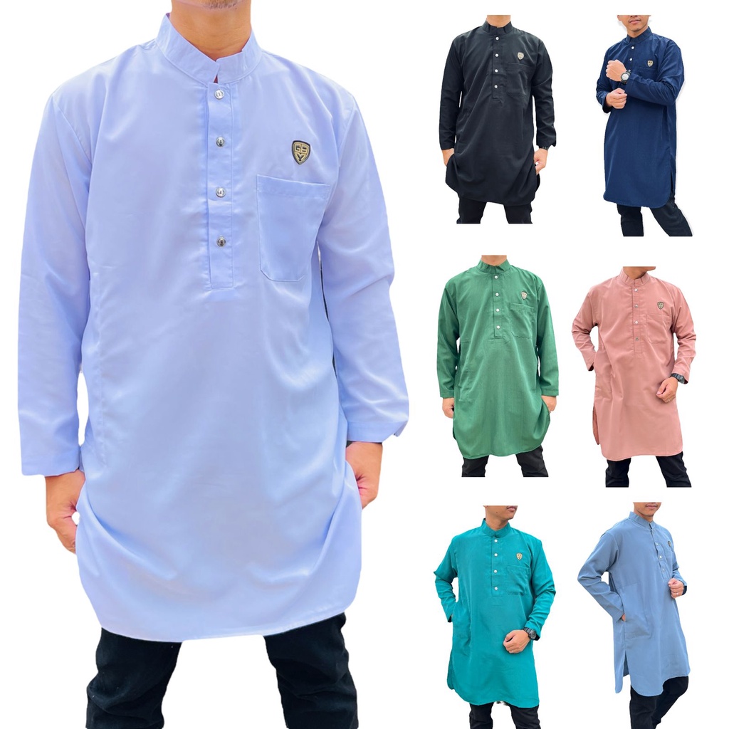Koko Pria putih lengan panjang / koko pria keren / kurta putih / kurta pakistan jumbo