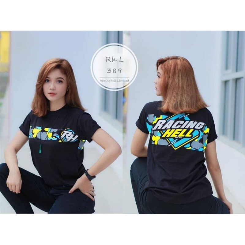 Tshirt Motor Racing HELL FREE STICKER BISA COD