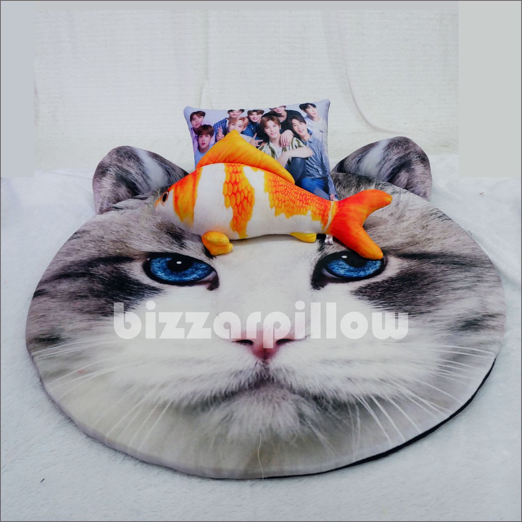 Bizzarpillow Karpet Bulat Motif Kucing BZ296