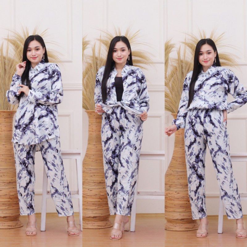 One Set Tie Dye Lengan Panjang