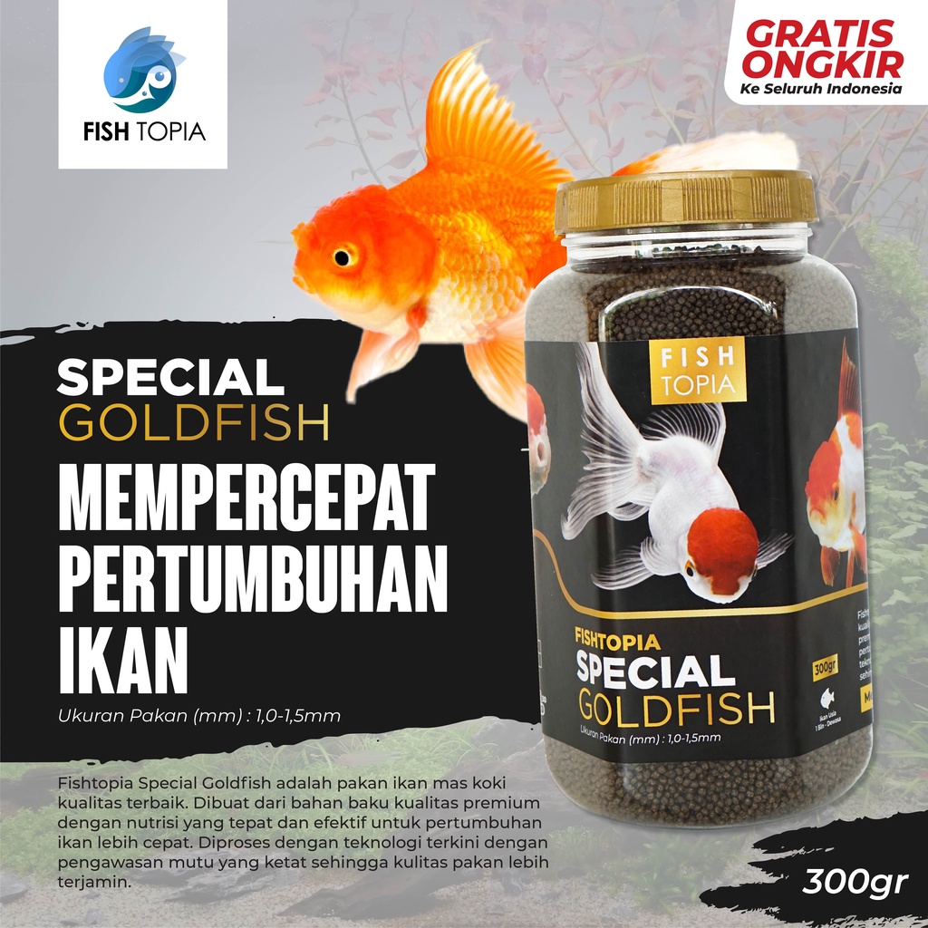 Jual Fishtopia Special Gold Fish Pellet Ikan Mas Koki Premium Pakan Ikan Makanan Ikan Hias