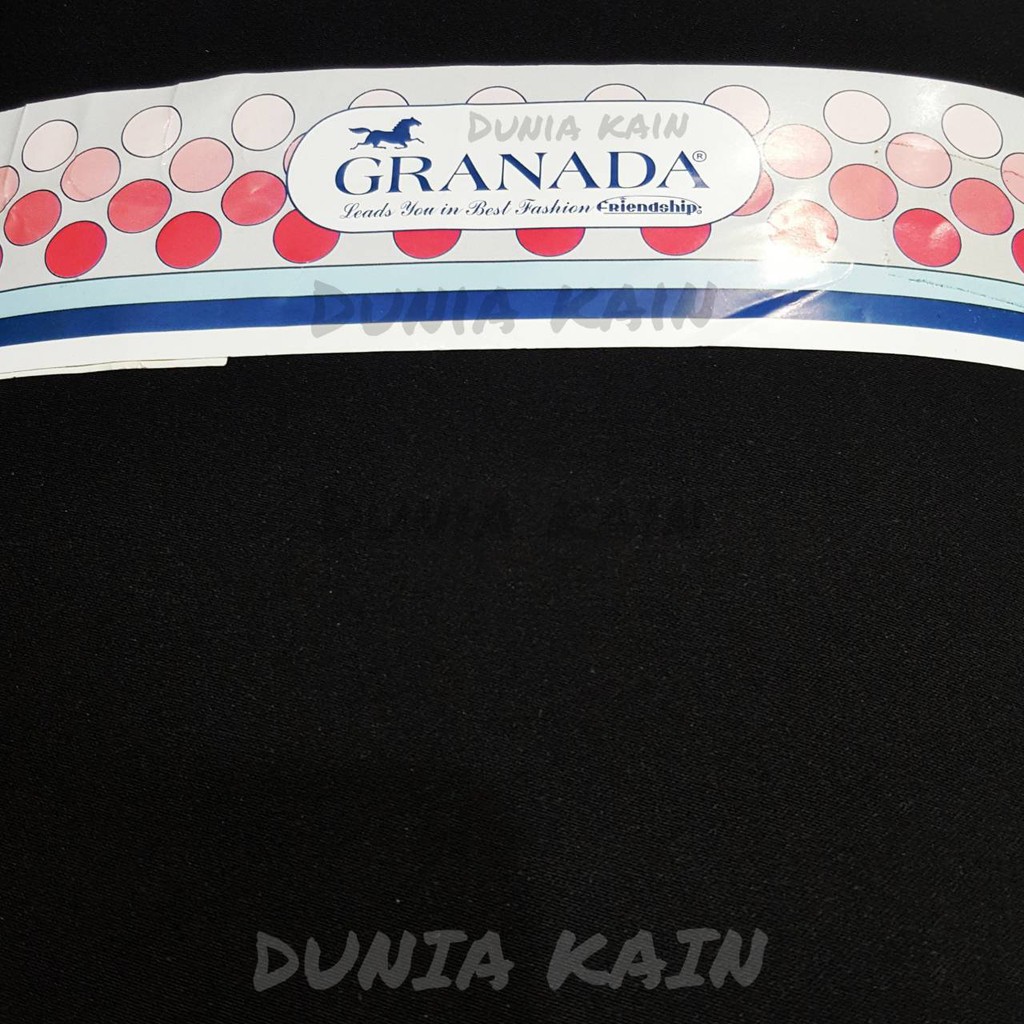 [HITAM POLOS] Bahan Kain warna HITAM PEKAT untuk Seragam Dinas motif polos merek Granada Hightwist -