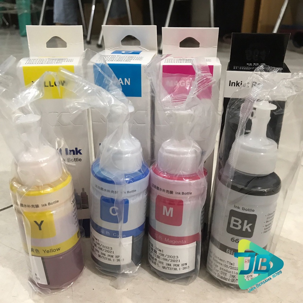 REFILL TINTA INK INKJET ISI ULANG PRINTER EPSON L100 L101 L110 L200 L210 L211 L300 L301 L303 L350 L351 L355 L455 L550 L551 L555 L558 L800 L801 70 ML JB5217