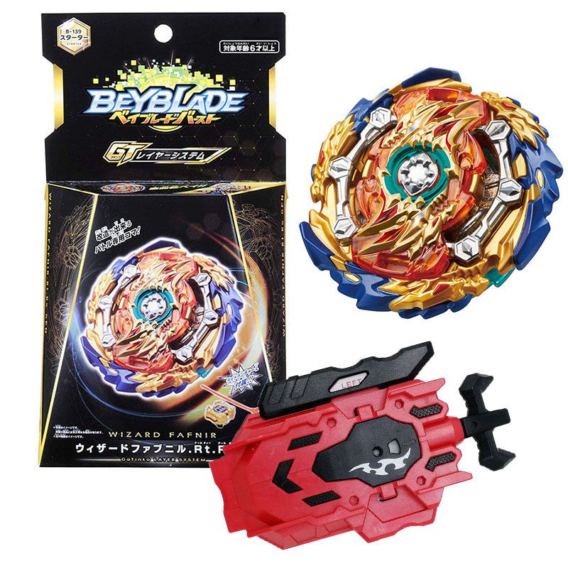 New Beyblade Burst GT B-139 Starter Wizard Fafnir Rt Rs Dengan Peluncur Mainan Hadiah