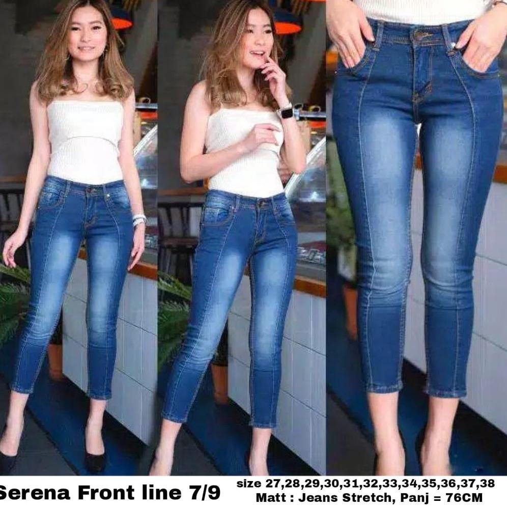 Tm31au22ᴺ ▫ SERENA JEANS 7/9 WANITA // CELANA JEANS TULANG SIZE [27-38]