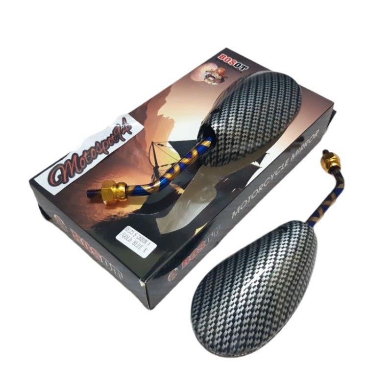 SPION CARBON TWOTONE MODEL STANDAR SATRIA FU DRAT 12 PLUS DRAT 14 YAMAHA HONDA UNIVERSAL-BLUE X PDK DRAT 12