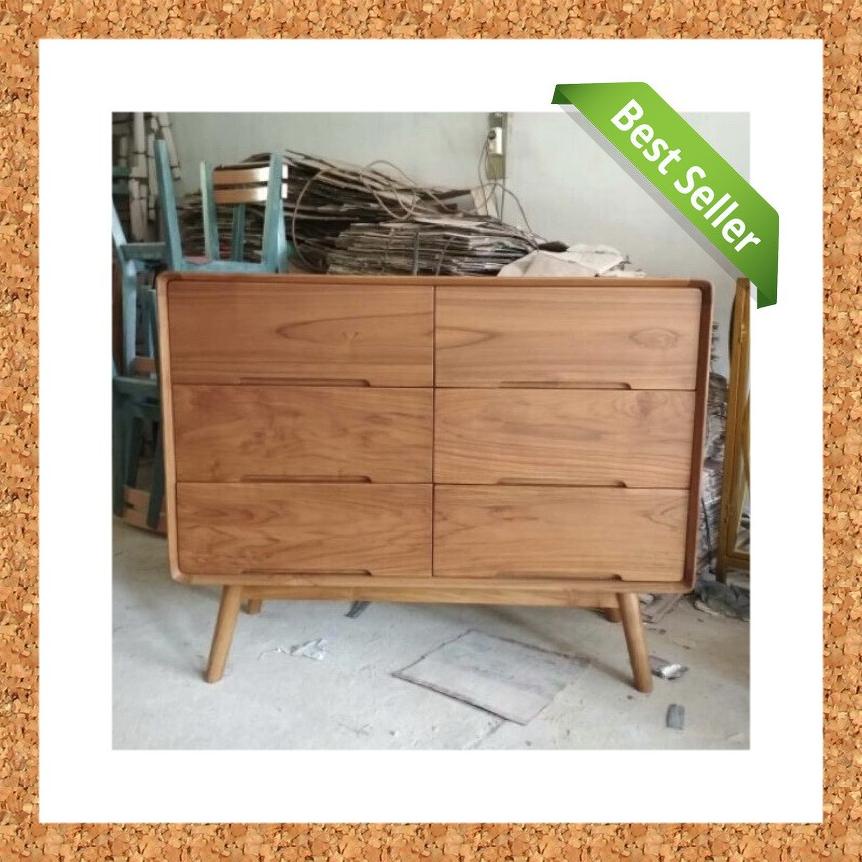 DRAWER MINIMALIS BUFET MINIMALIS KAYU JATI RETRO MURAH