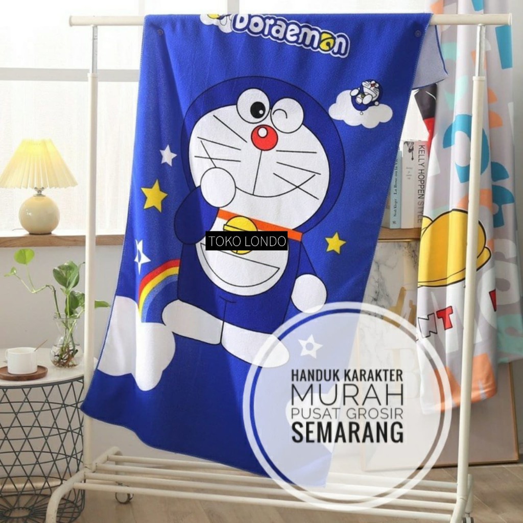 Handuk Karakter anak uk70x140cm ANNA PREMIUM Fro-zen Drae-mon Miki Tho-mas Poni Stit-ch Super-man MURAH-Drae-mon