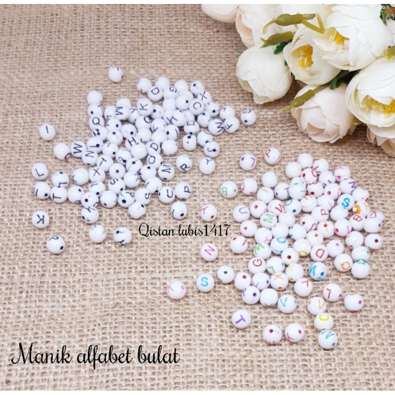 (20gr) manik alfabet bulat