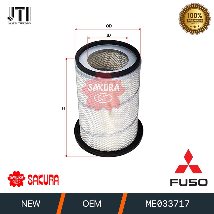 AIR FILTER UDARA MITSUBISHI FUSO 190 PS FM 517H A-1019 ME033717