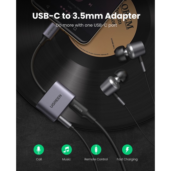 UGREEN Adapter USB-C 2in1 (Aux 3.5mm + PD 30W) DAC - CM431