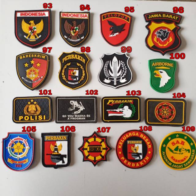 patch rubber LOGO EMBLEM/tempelan karet velcro/topi/jaket/kaos/tas/tactical airsoft outdoor