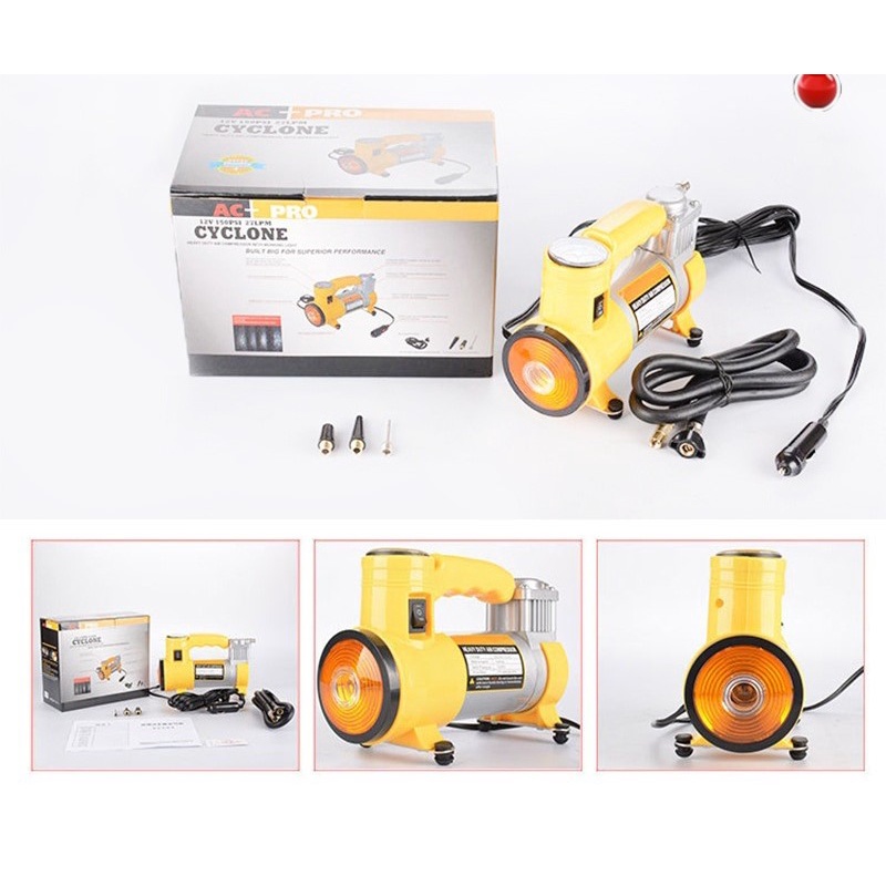 Mini Air Compressor (DC 12V) Pompa Kompresor Ban Mobil Cyclone 150psi