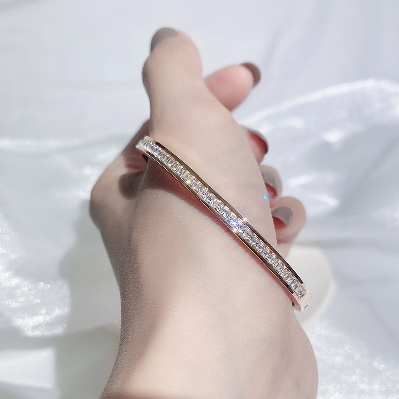 gelang titanium bangle permata asli diamonde