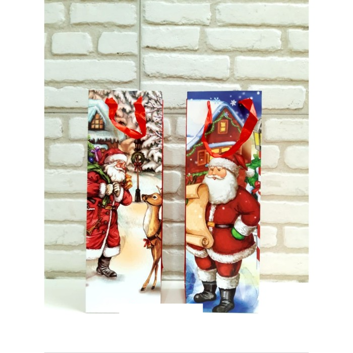 

Paper Bag Botol Wine Kantong Kado Natal Tas Sovenir Santa Natal Murah