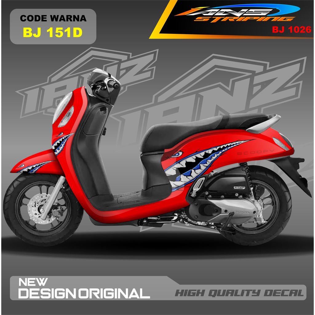 STICKER DECAL SCOOPY FULL BLOK MOTOR HIU / STICKER DECAL  HONDA SCOOPY FULL BODY / STICKER VARIASI SCOOPY TERBARU  / STICKER SCOOPY