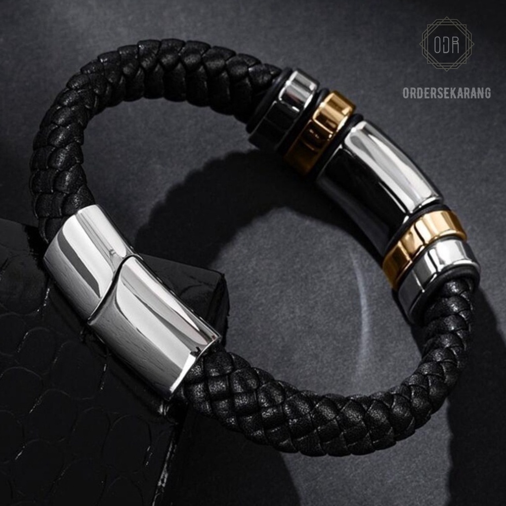 GELANG BRACELET MAN FASHION LEATHER KULIT AKSESORIS PRIA COWOK