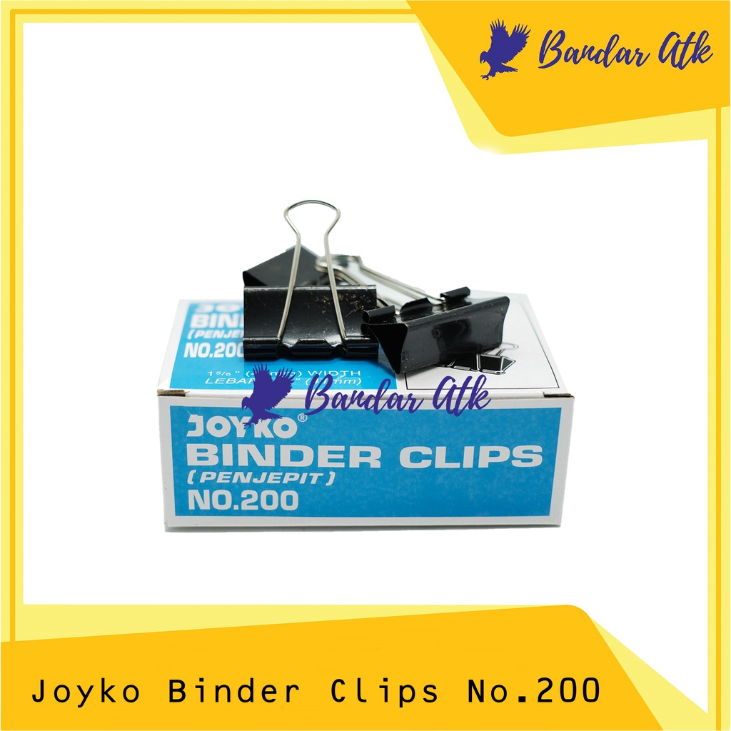 

Binder Clip No 200 JOYKO Penjepit Klip Kertas Dokumen File [1 Pack]