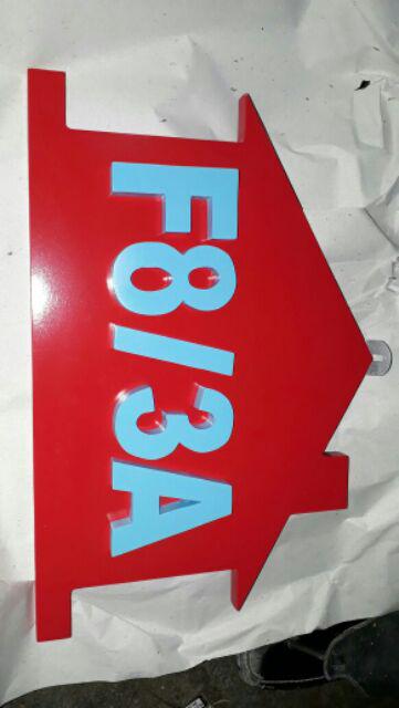 Nomer Nomor Angka Rumah Kayu Wooden Home Number Huruf Timbul Bahan Mdf Tanpa Atap