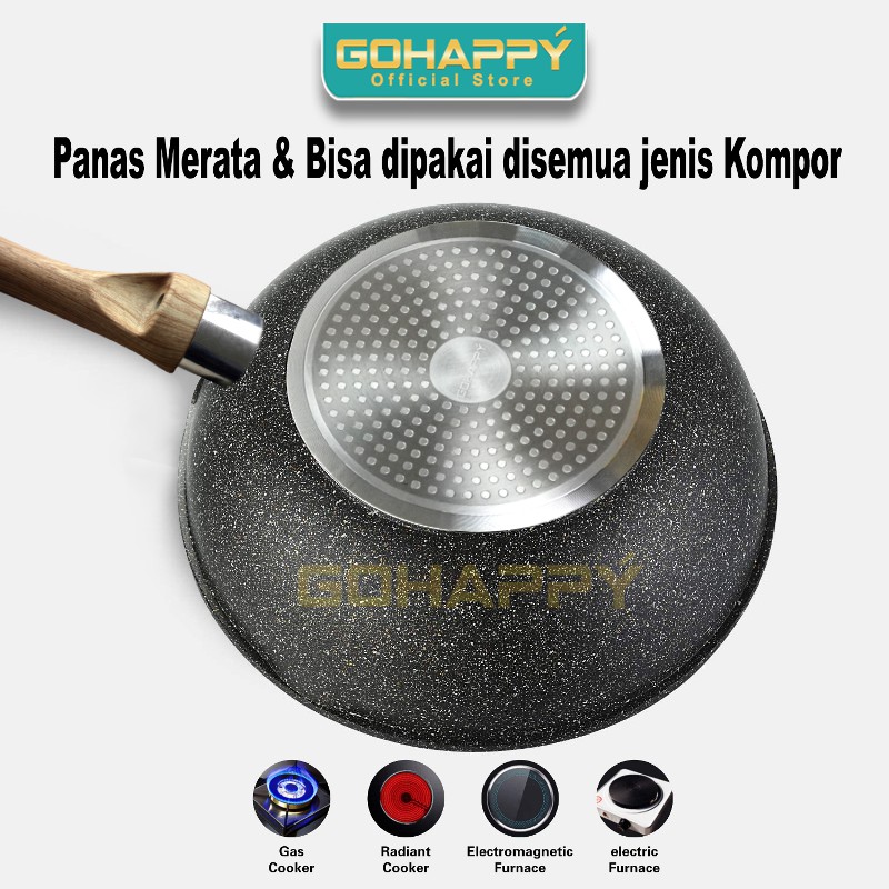 Everlux Panci Granite 5 pcs by Gohappy Swiss Nonstick cookware