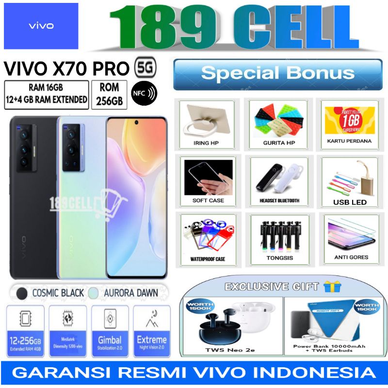 VIVO X70 PRO RAM 16/256 GB | X70 PRO 12/256 GB | V25 PRO 5G 12/1256 GB GARANSI RESMI VIVO INDONESIA