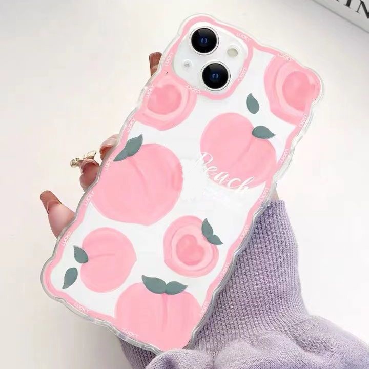 Soft Case TPU Transparan Desain Peach Untuk Iphone 13 Pro Max / 12 / 11 / XS / XR / X / 8 / 7 / 6 Plus Mini SE 2020