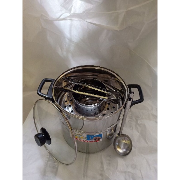 Dandang bakso tutup kaca 22cm