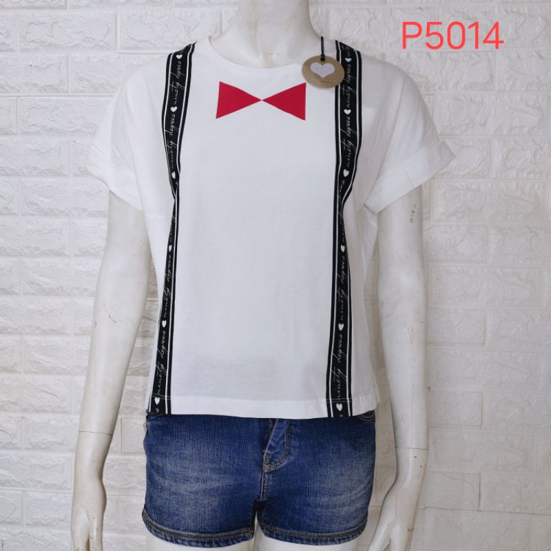 NEW T-Shirt Wanita Model Croptee Terbaru NINETY DEGREES BY LOGO JEANS AP5014