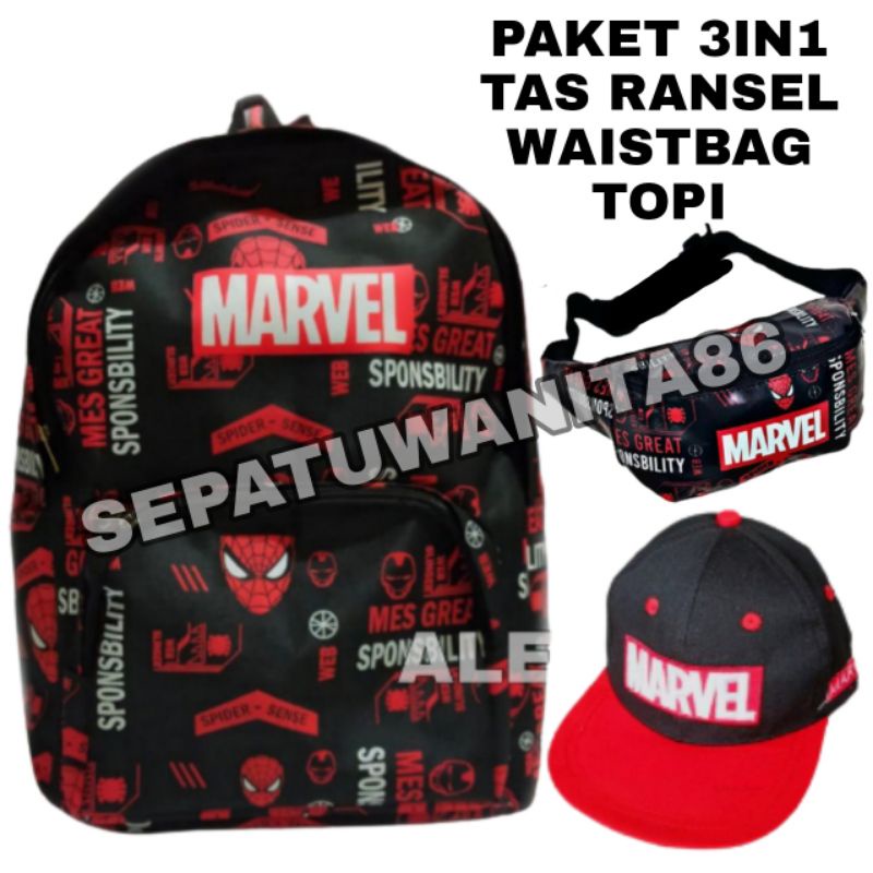 PROMO Tas Ransel Fashion Sekolah Anak Laki Laki PAUD TK SD Marvel Super Hero